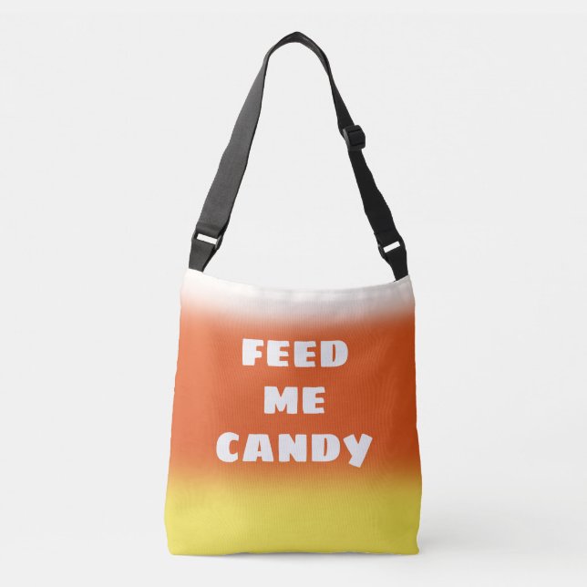 "Mata mig Candy" Candy corn Crossbody Bag Axelväska (Framsida)