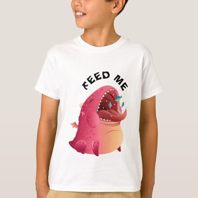 Mata mig Funny Baby Dragon T Shirt (Framsida)