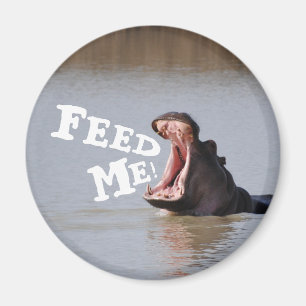 Mata mig! Hippo Funny Fridge Magnet
