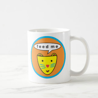 "Mata mig" kattlogotypmuggen Kaffemugg