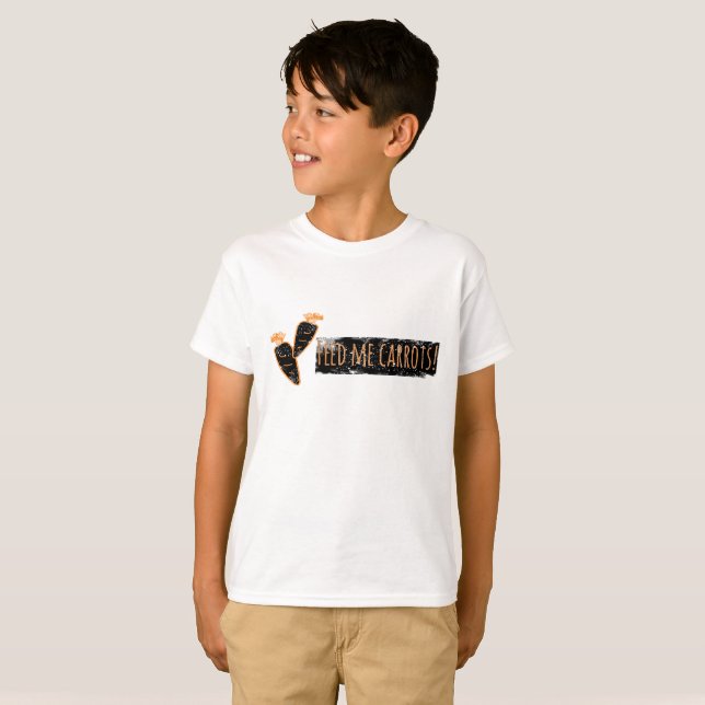 Mata mig med morötter Snygg T-Shirt (Hel framsida)