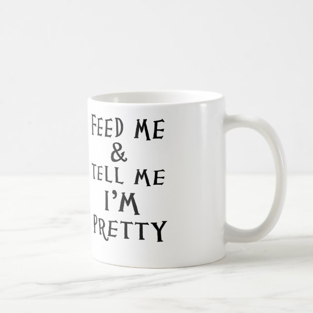 mata mig och berätta mig I-förmiddagsöten Kaffemugg (Höger)