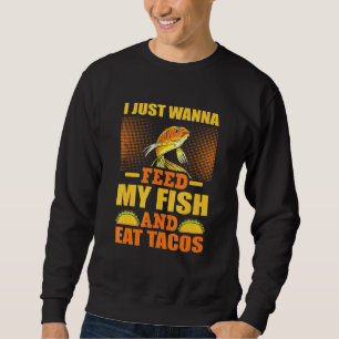 Mata min fisketakt Tacos Aquarium-fiske Lång Ärmad Tröja