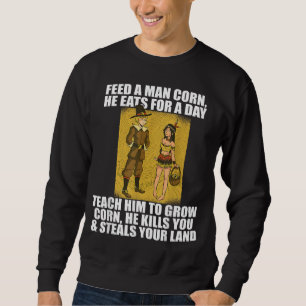 MATA PILGRIMS MAJ Thanksgiving Native American Me Lång Ärmad Tröja