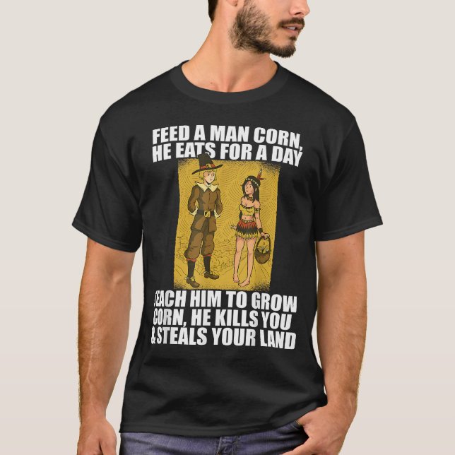 MATA PILGRIMS MAJ Thanksgiving Native American Me T Shirt (Framsida)