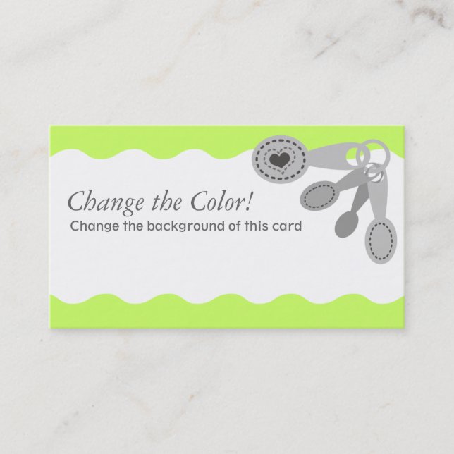 Mäta skedhjärtamatlagning som bakar affärs-kort visitkort (Framsida)