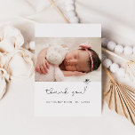 Mata tackkort för babyskor tack kort<br><div class="desc">Modern minimalistisk babydusch tack vare ditt kort med en söt teckning av en blomma.</div>