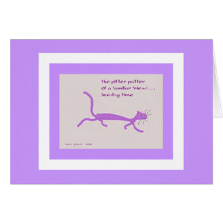 Mata Time - lyckligt kattkort Hälsningskort