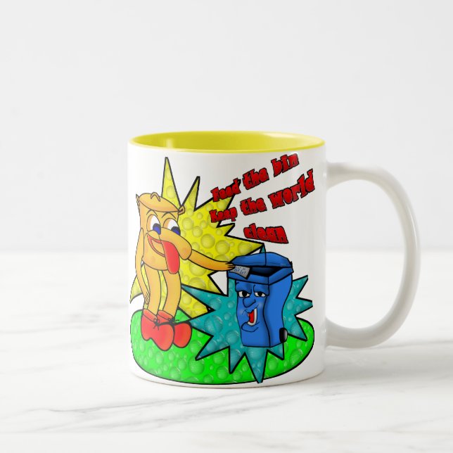 Mata tunna - Behålla världen över ren Två-Tonad Mugg (Höger)