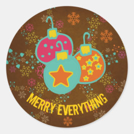 Mata ut allt Ornaments Helgdag Round Sticker Runt Klistermärke