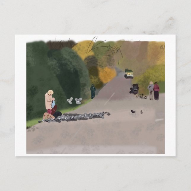 Mata vykort för fåglar i Glasgow Scotland (Framsida)