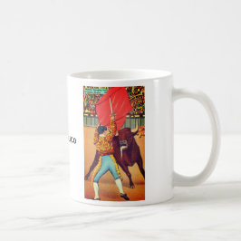 Matador med cape och tjur, Ciudad Juárez, Mexiko Kaffemugg