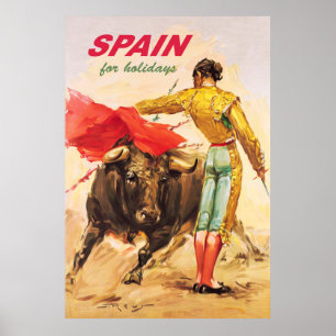 Matador och tjur. Tjurfäktning. Spanien för helgda Poster