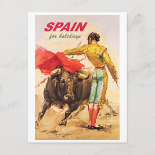Matador och tjur. Tjurfäktning. Spanien för semest Vykort