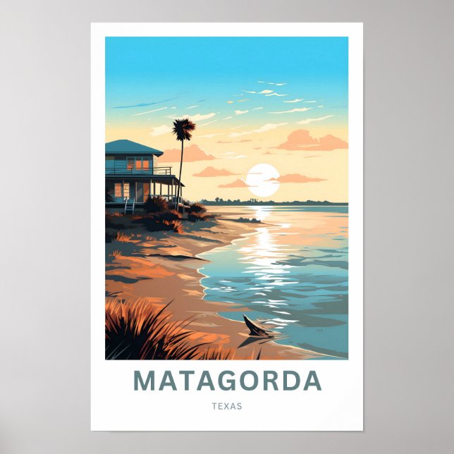 Matagorda Texas Travel Print Poster (Framsidan)