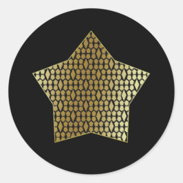Matalic Guld Honeycomb och Diamond Star Runt Klistermärke