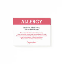 Matallergi Varnings Restaurang Personlig