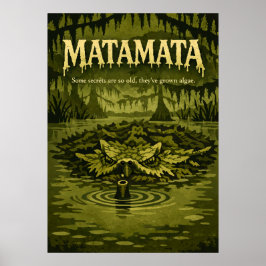 Matamata Swamp Creature Retro Art Poster