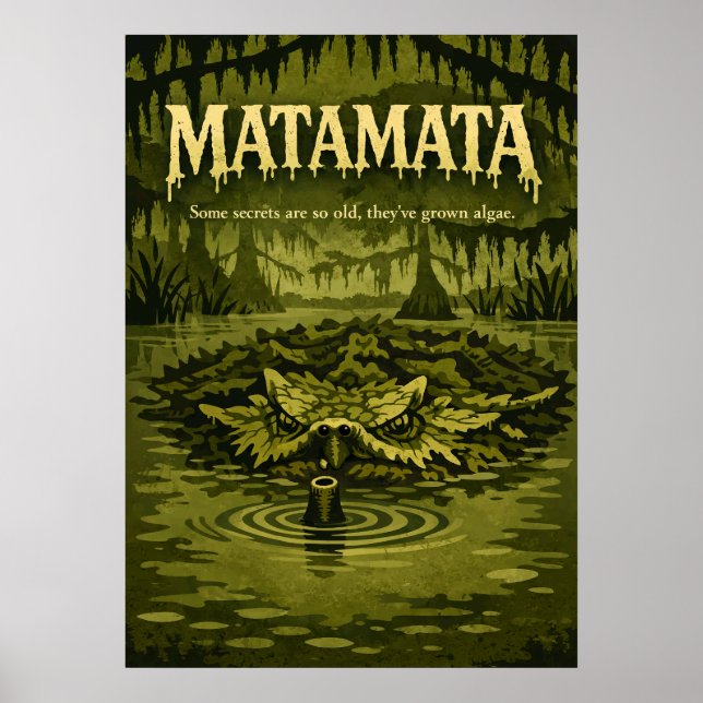 Matamata Swamp Creature Retro Art Poster (Framsidan)