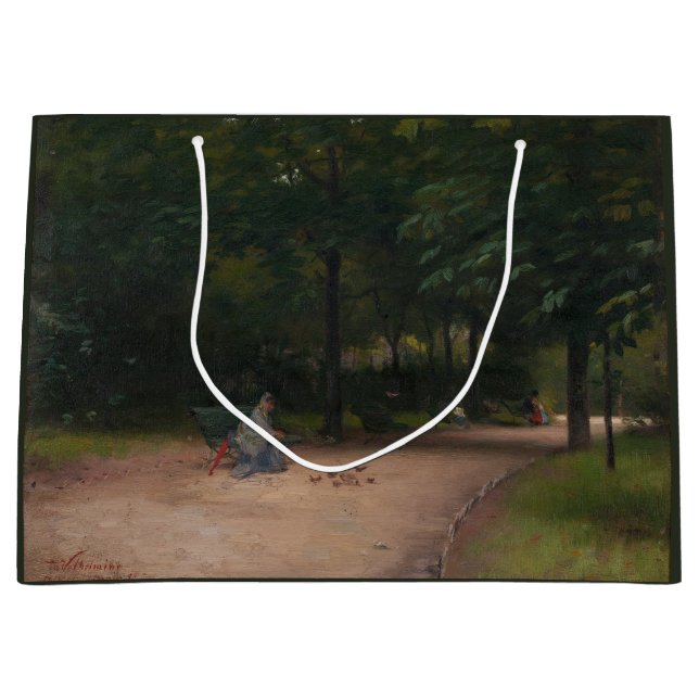 Matande av fåglar i parken (av Paul Peel) (Framsidan)