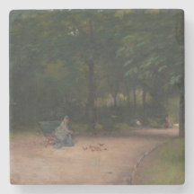 Matande av fåglar i parken (av Paul Peel)