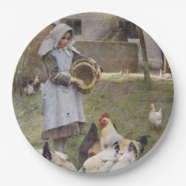 Matande av kycklingar (av Walter Frederick Osborne