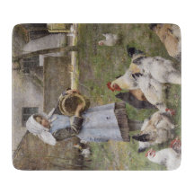 Matande av kycklingar (av Walter Frederick Osborne
