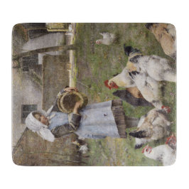 Matande av kycklingar (av Walter Frederick Osborne