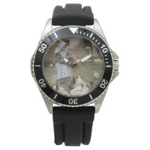 Matande av kycklingar (av Walter Frederick Osborne