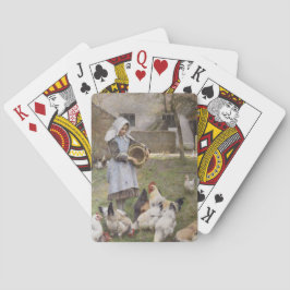 Matande av kycklingar (av Walter Frederick Osborne Casinokort