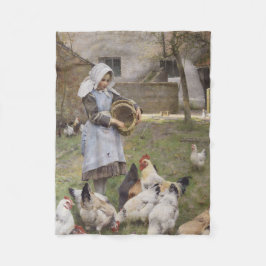 Matande av kycklingar (av Walter Frederick Osborne Fleecefilt