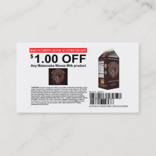 Matanuska Moose Mjölk Coupon Rabattkort