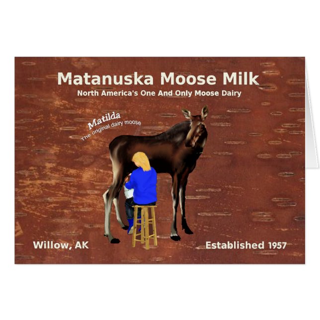 Matanuska Moose Mjölk Hälsningskort (Framsidan Horizontal)