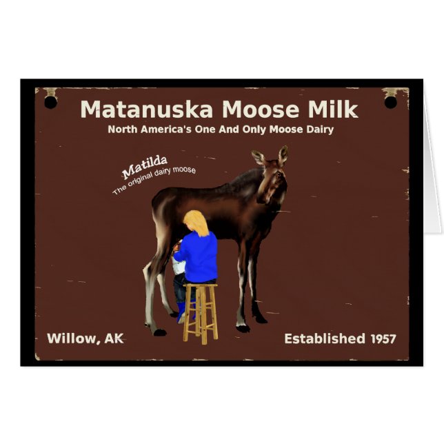 Matanuska Moose Mjölk Hälsningskort (Framsidan Horizontal)
