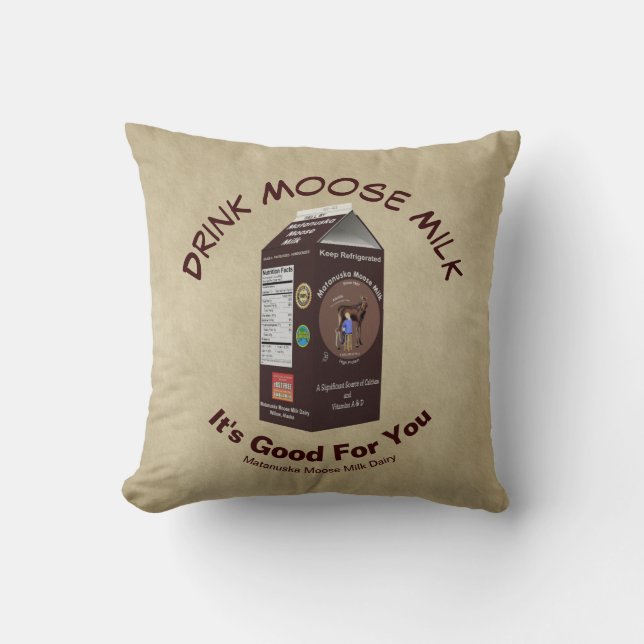 Matanuska Moose Mjölk Kudde (Framsida)