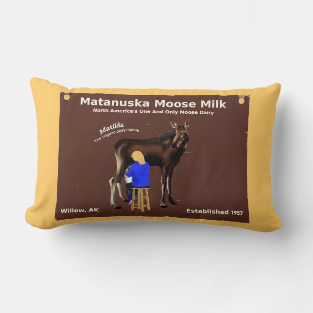 Matanuska Moose Mjölk Lumbarkudde (Framsida)