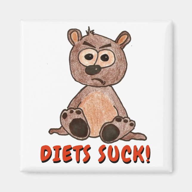 Matar suger! Grumpy Little Bear Unge Tecknad Magnet (Framsidan)
