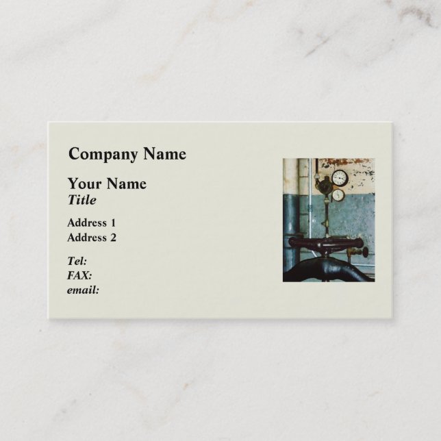 Mätare i maskinverkstad visitkort (Framsida)