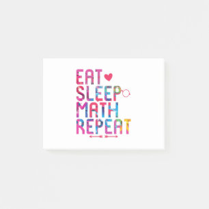 Matat sömnmatematiker Upprepa Roligt Matematiker Post-it Block