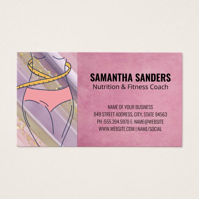 Mätband | Kvalitet och hälsa Visitkort (Framsidan)