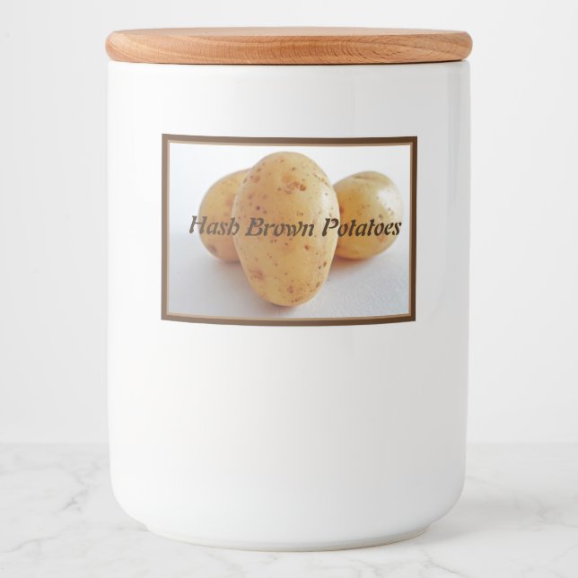 Matbehållare Behållare Etikett Hash Brown Potatis (Framsida)