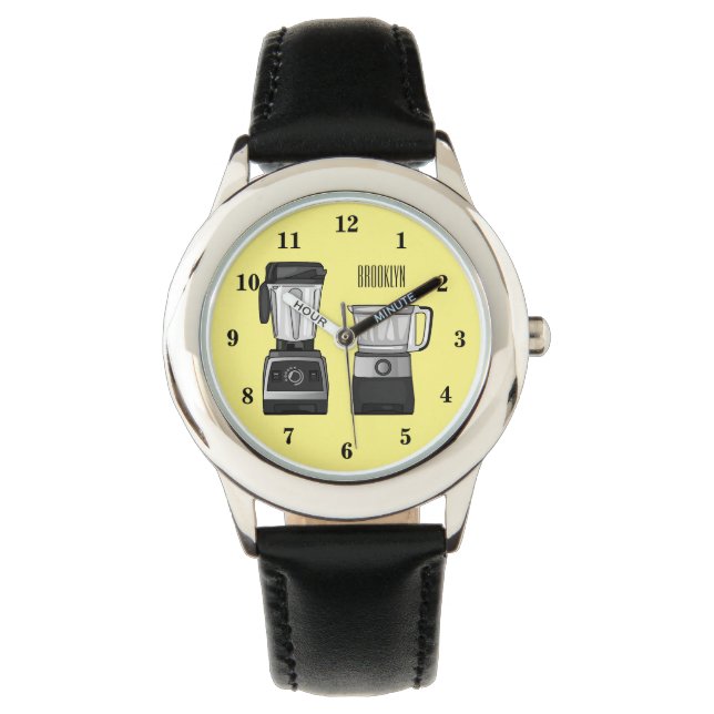 Matberedare & blender tecknad illustration armbandsur (Framsida)