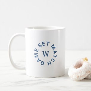 Match Blue Monogram Tennis White Kaffemugg