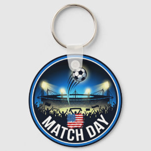Match Day Fotbollsfan med egen landslagsflagga Nyckelring