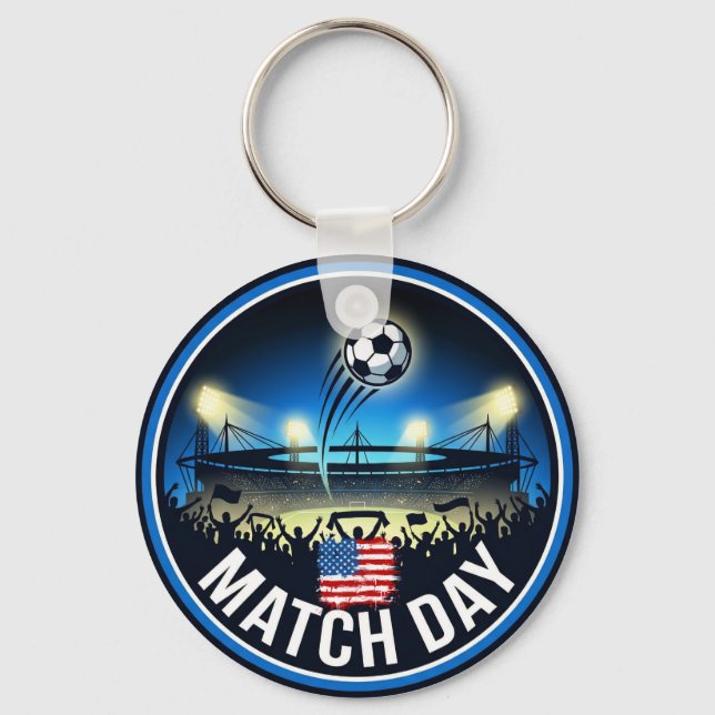 Match Day Fotbollsfan med egen landslagsflagga Nyckelring (Framsida)
