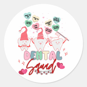 Match för valentines day Dental Squad Coworking Gr Runt Klistermärke