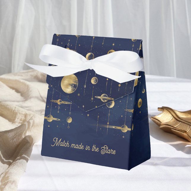 Match gjord i Stars Blue Guld Wedding Favor Presentaskar (Skapare uppladdad)