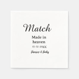 Match made in heaven add name date simple calligra pappersservett