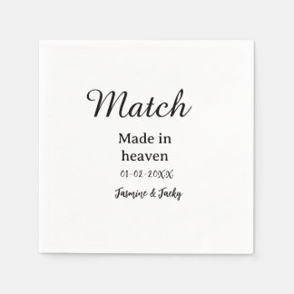 Match made in heaven add name date simple calligra pappersservett