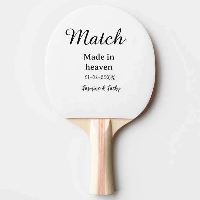Match made in heaven add name date simple calligra pingisracket (Framsidan)